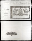 1857. Banco de Zaragoza. 4000 reales de vellón. (Ed. A121Ap) (Ed. 130P) (Filabo 6ZAp) (Pick S456). 14 de mayo. Serie F. Prueba en papel grueso, sin fi...