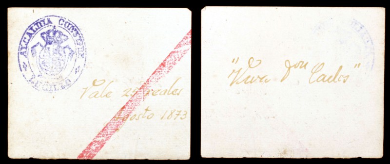 1873. Alcaldía Constitucional del Ayuntamiento de Lucillo. Vale por 25 reales. (...