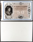 1871. 50 escudos. (Ed. B33p) (Ed. 249P) (Filabo 33p). 31 de diciembre, Fernández de Córdoba. Prueba sobre cartulina blanca: viñetas, orla, cartelas, t...