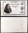 (1880). 500 pesetas. (Falta en Edifil y Filabo). (1 de abril), Claudio Coello. Prueba sobre cartulina blanca. Sin firmas, ni numeración, ni la cifra 5...