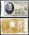 1898. 100 pesetas. (Ed. B89) (Ed. 305) (Filabo 89) (Ruiz y Alentorn 142) (BBE. 204-205) (Pick 48). 24 de junio, Jovellanos. Raro. MBC-.