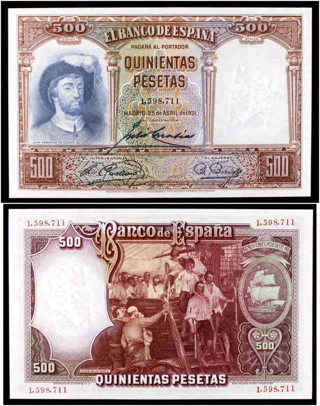 1931. 500 pesetas. (Ed. C12) (Ed. 361) (Filabo 145) (Pick 84). 25 de abril, Elca...
