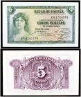 1935. 5 pesetas. (Ed. C14a) (Ed. 363a) (Filabo 147a) (Pick 85a). Serie C. S/C-.