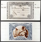 1937. Bilbao. 1000 pesetas. (Ed. NE27e) (Ed. NE27e) (Filabo falta) (Pick S567b var). 1 de enero. Antefirma del Banco del Comercio. Impresión sin el fo...