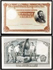 (1938). Ministerio de Hacienda y Economía. 25 pesetas. (Ed. NE28p) (Ed. NE28AP) (No citado en Filabo, Ruiz y Alentorn ni Banco de España). Prueba no a...