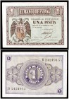 1938. Burgos. 1 peseta. (Ed. D28a) (Ed. 427a) (Filabo 229a) (Pick 107a). 28 de febrero. Serie B. S/C-.