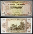 1938. Burgos. 50 pesetas. (Ed. D32a) (Ed. 431a) (Filabo 233a) (Pick 112a). 20 de mayo. Serie D. S/C-.