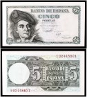 1948. 5 pesetas. (Ed. D56a) (Ed. 455a) (Filabo 265a) (Pick 136a). 15 de marzo, Elcano. Serie I. S/C-.