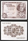 1948. 1 peseta. (Ed. D58a) (Ed. 457a) (Filabo 267a) (Pick 135a). 19 de junio, Dama de Elche. Serie L. S/C.