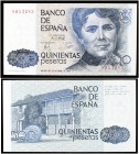 1979. 500 pesetas. (Ed. E2) (Ed. 476) (Filabo 286) (Pick 157). 23 de octubre, Rosalía de Castro. Sin serie. S/C.
