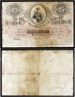 18(81?). Banco Español de la Habana. 25 pesos. (Ed. CU16, mismo ejemplar) (Ed. 16, mismo ejemplar) (Filabo 16CU) (Pick 21). (21 de junio?). Serie B-Z....