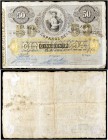 1890. Banco Español de la Habana. 50 pesos. (Ed. CU17) (Ed. 17) (Filabo 17CU) (Pick 22, mismo ejemplar). 21 de enero. Serie C-3. Emisión de 1872 hasta...