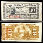 1872. Banco Español de la Habana. 10 centavos. (Ed. CU41) (Ed. 44) (Filabo 41CU) (Pick. 30a). 1 de julio. Serie G. MBC.
