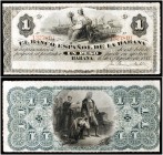 1883. Banco Español de la Habana. 1 peso. (Ed. CU52) (Ed. 55) (Filabo 52CU) (Pick. 27e). 6 de agosto. Serie D. MBC-.
