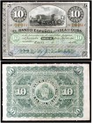 1896. Banco Español de la Isla de Cuba. 10 pesos. (Ed. CU70a) (Ed. 73a) (Filabo 71CUa) (Pick. 49a). 15 de mayo. Fechado con estampilla. Serie E. MBC+....