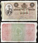 1896. Banco Español de la Isla de Cuba. 50 pesos. (Ed. CU71) (Ed. 74) (Filabo 72CU) (Pick. 50a). 15 de mayo. Serie D. MBC-.