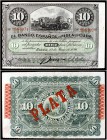 1896. Banco Español de la Isla de Cuba. 10 pesos. (Ed. CU79) (Ed. 82) (Filabo 81CU) (Pick. 49b). 15 de mayo. Serie E. Con sobrecarga PLATA en reverso....