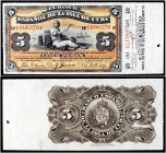 1897. Banco Español de la Isla de Cuba. 5 pesos. (Ed. CU83) (Ed. 86) (Filabo falta) (Pick. 48). 15 de febrero. Serie F. Con matriz lateral derecha. Pe...