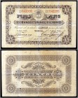 1896. Manila. Banco Español Filipino. 5 pesos fuertes. (Ed. F11, mismo ejemplar) (Ed. 11, mismo ejemplar) (Filabo 11FL) (Pick. A7a). 1 de junio. Rarís...