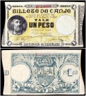 1895. Ministerio de Ultramar. Billete de Canje. 1 peso. (Ed. PR6) (Ed. 11) (Filabo 6PR) (Pick. 7c). 17 de agosto, Ponce de León. MBC-.