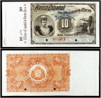 1894-1897. Banco Español de Puerto Rico. 10 pesos. (Ed. PR14m, mismo ejemplar) (Ed. 19M, mismo ejemplar) (Filabo 8PR) (Pick 27). Busto de la Regenta D...