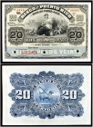 (1901-1904). Banco de Puerto Rico. 20 pesos / 20 dólares. (Ed. PR22m) (Ed. 27M) (Filabo 28PR) (Pick. 43). Muestra SPECIMEN, numeración 00000. Sin firm...