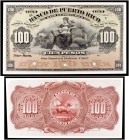 (1901-1904). Banco de Puerto Rico. 100 pesos / 100 dólares. (Ed. PR24m var, mismo ejemplar) (Ed. 29M var, mismo ejemplar) (Filabo 30PR var) (Pick 45)....