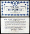 Andorra. 10 pesetas. (Ed. AND8) (Ed. 8) (T. 2a) (Pick. 4). Emisión azul. Nº 000592. Rarísimo y más así. MBC+.