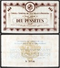 Andorra. 10 pesetas. (Ed. AND9) (Ed. 9) (T. 8) (Pick. 9). Emisión marrón. Pequeñas roturas. Rarísimo. MBC-.