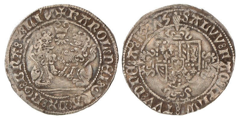 Dubbel Vuurijzer. Brabant. Antwerpen. Karel de Stoute. 1475. Zeer Fraai.
Vanhou...