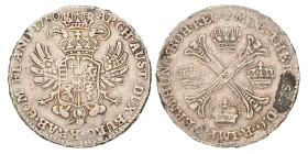 Halve kronenthaler. Brabant. Brussel. Maria Theresia. 1760. Zeer Fraai +.