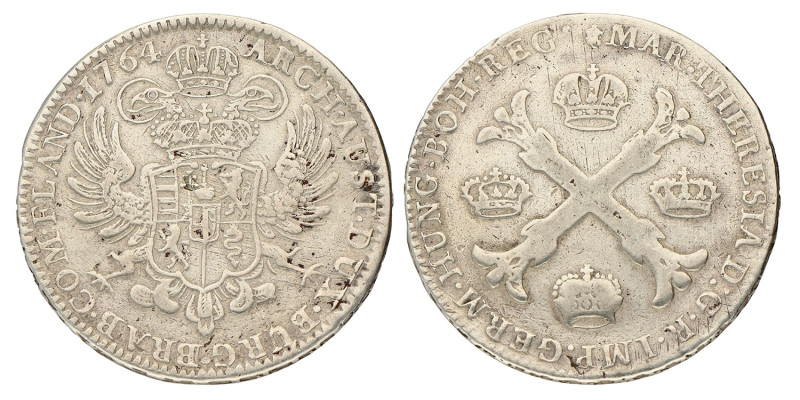 Kronenthaler. Brabant. Maria Theresia. 1764. Fraai.
KM# 21. 28,53 g.