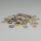 Weeldse Muntschat van 61 munten. Bevattend vele zilveren munten en 2 gouden halve realen. Brabant. Philips de Schone, Karel V & Filips II. 1497 - 1577...