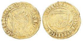 Postulaatgulden of goudgulden. Luik. Jan van Horne. Z.j. (1486 - 1505). Fraai +.