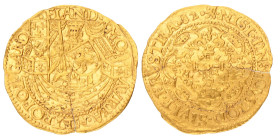 Kwart gouden nobel - Emissies van de opstandelingen. Vlaanderen. Gent. Filips II. 1582. Zeer Fraai.