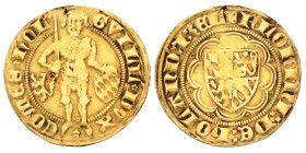 Goudgulden. Holland. Willem V van Beieren. N.D. (1351 - 1389). Zeer Fraai -.