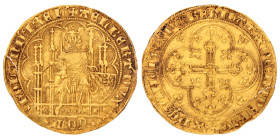 Gouden Schild. Holland. Albrecht van Beieren. Z.j. (1390). Zeer Fraai.