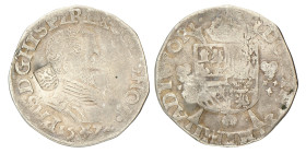 Vijfde Filipsdaalder - Met Zeeuwse klop. Holland. Filips II. 1572. Fraai.