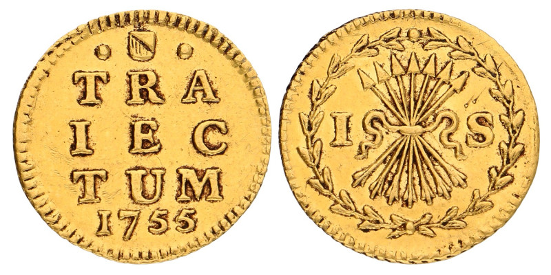 Bezemstuiver. Gouden afslag. Utrecht. 1755. Zeer Fraai +.
Gepoetst. CNM 2.43.14...