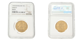 Gouden rijder van 14 gulden. West-Friesland. 1750. AU 55.