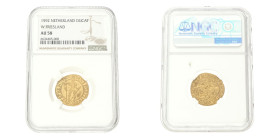 Gouden dukaat - Hongaars type. West-Friesland. 1592. AU 58.
