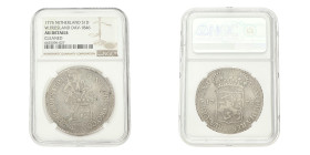 Zilveren dukaat. West-Friesland. 1775. AU details.