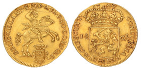 Gouden rijder van 14 gulden. Zeeland. 1764. Zeer Fraai +.