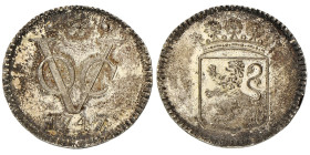 Duit. Zilveren afslag. V.O.C. (Holland). 1747. UNC.