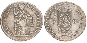 3 Gulden. V.O.C. (West-Friesland). 1726. Zeer Fraai.