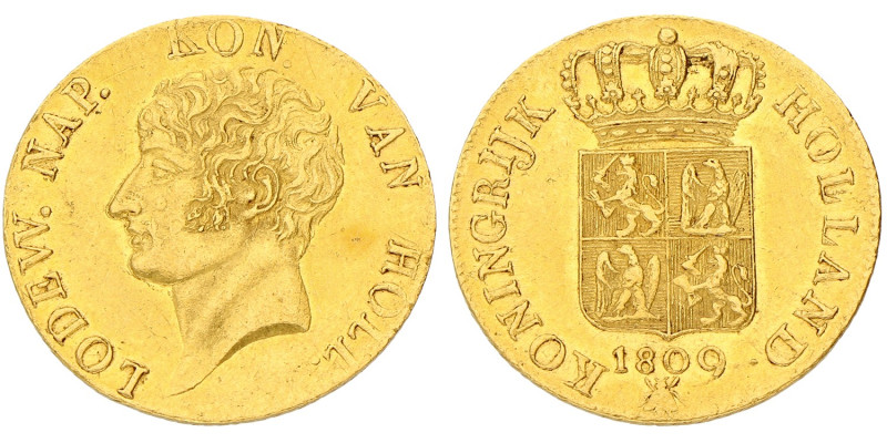 Gouden dukaat. Lodewijk Napoleon. 1809. Prachtig -.
Sch. 132. 3,5 g.