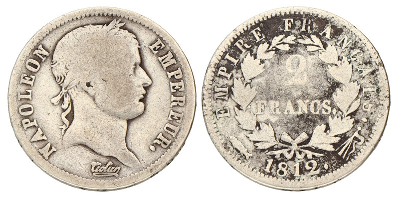 2 Francs. Napoleon. 1812. Fraai +.
Sch. 167. 9,6 g.