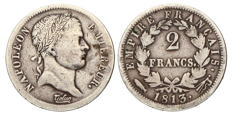 2 Francs. Napoleon. 1813. Zeer Fraai -.
Sch. 168. 9,6 g.