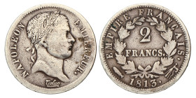 2 Francs. Napoleon. 1813. Zeer Fraai -.