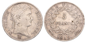 5 Francs. Napoleon. 1812. Zeer Fraai / Prachtig.